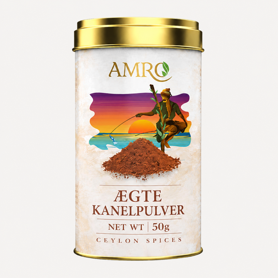 Ægte kanel pulver i rund metaldåse - Aroma Ceylon