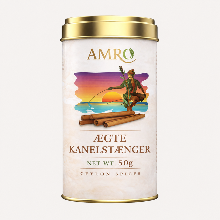 Ægte Ceylon kanelstænger ( – 50g luksusdåse med autentisk kanel fra Sri Lanka.