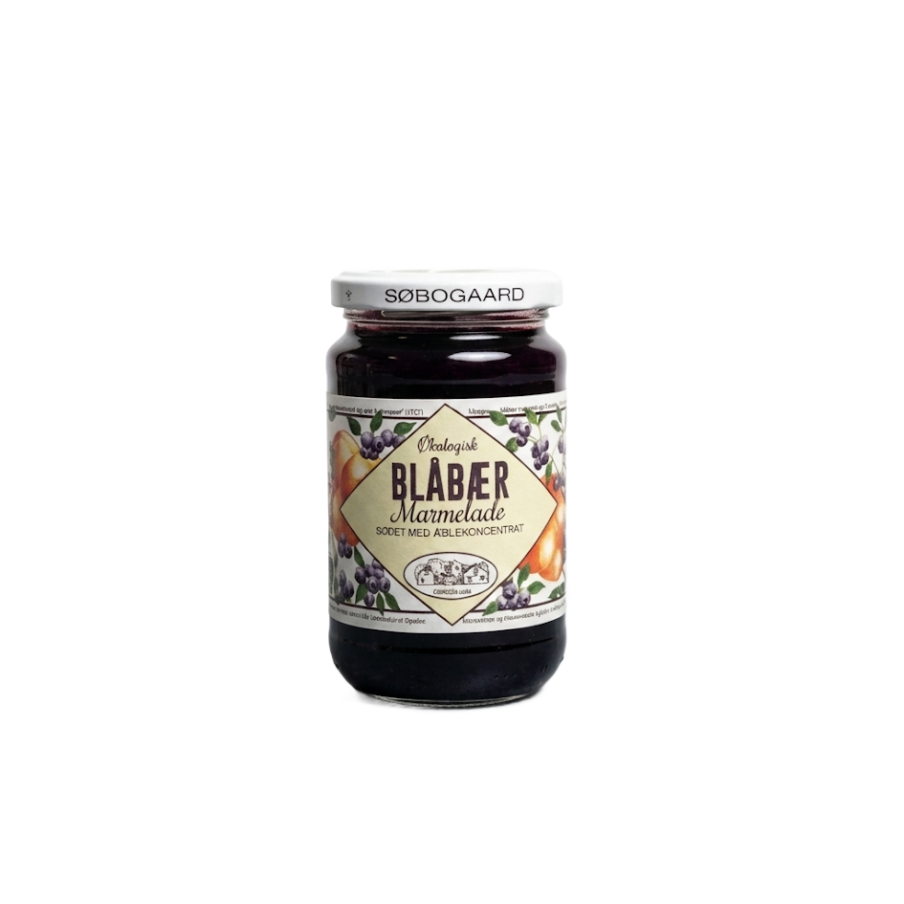 Blåbærmarmelade Æblesødet 400 g – Søbogaard